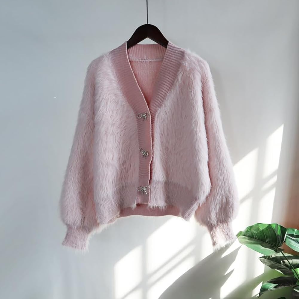 トップス Oversized Imitation mink hair cardigan Amazon.com: Women's Mink Hair Plush Cardigan Sweater Long